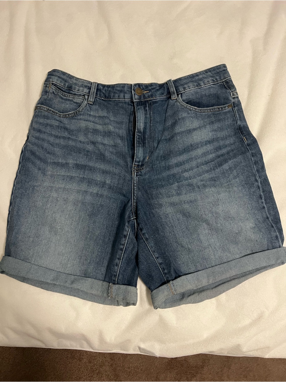 Wrangler Women's Blue Cuffed Denim Shorts